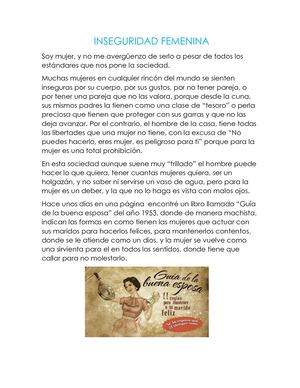 Inseguridad Femenina