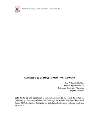 Investigación Participativa