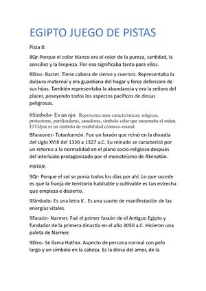Egipto Juego De Pistas