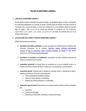 Taller Ausentismo Laboral