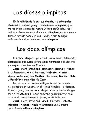 Los Dioses Olimpicos Jose