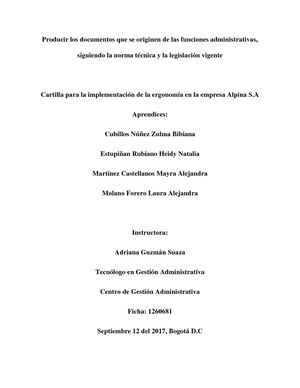 Cartilla Alpina Ergonomía Terminada