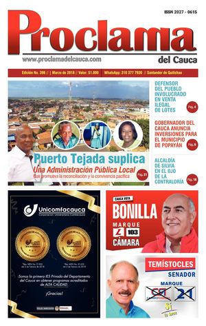 Edición No. 396 - Proclama del Cauca - Marzo de 2018