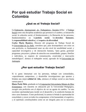 Por qué estudiar trabajo social