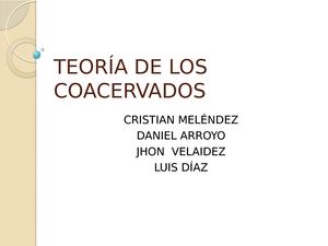 Teoría De Los Coacervados