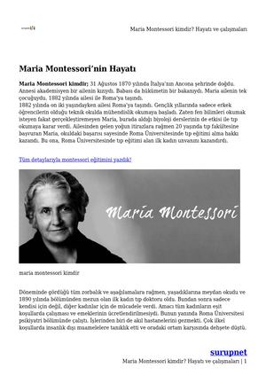 Maria Montessori Kimdir_ Hayatı Ve çalışmaları.