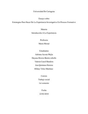 Estrategias para una buena experiencia investigativa