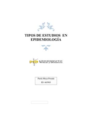 Tipos De Estudios En Epidemiología