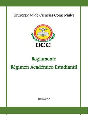 Reglamento Estudiantil UCC