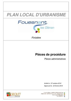 Fouesnant Pieces Administratives Plu Approuve