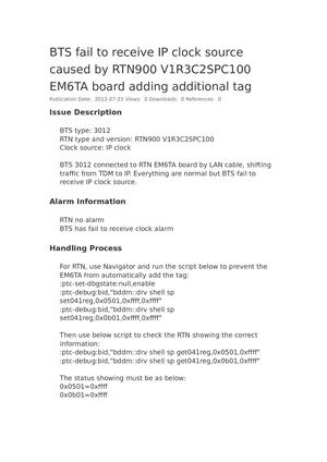 0bts Fail To Receive Ip Clock Source Caused By Rtn900 V1r3c2spc100 Em6ta Board Adding Additional Tag
