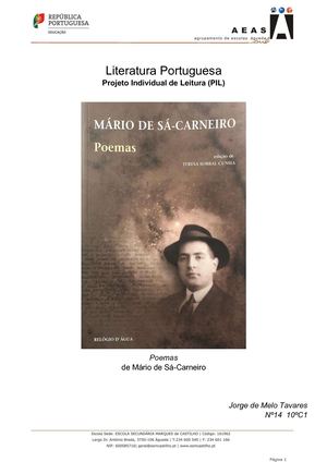 Projeto Individual de Leitura (PIL)- literatura portuguesa