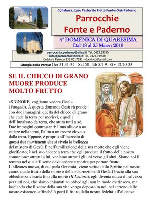 5° Domenica Di Quaresima B 2018