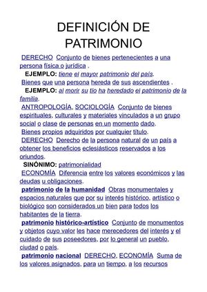 Franco Baeza Paredes Definición De Patrimonio