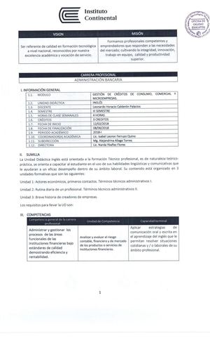 INGLÉS LEONARDO HORACIO CALDERON PALACIOS