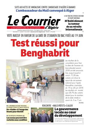 Le Courrier D'Algérie Du Samedi 17 Mars 2018