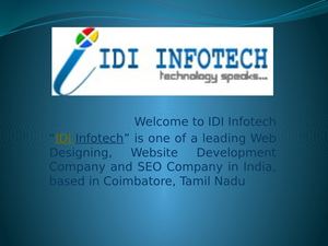 Web Designing, SEO  Company in Coimbatore - IDI INFOTECH