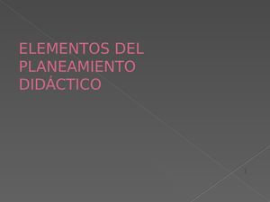 El Planeamiento Didactico