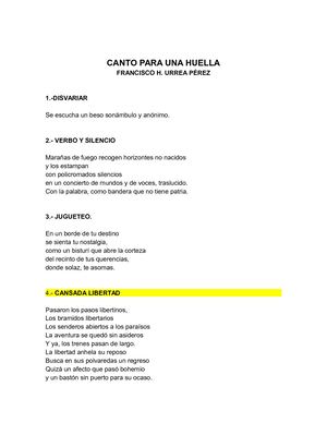 Canto Para Una Huella