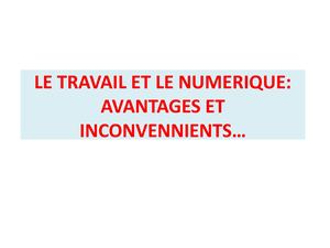 Le Travail Et Le Numeriquepw