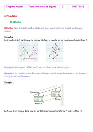 Chap Rappel Translation Et Rotation 3e
