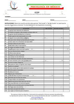 Instrumento Clínico Para El Dx De La Personalidad