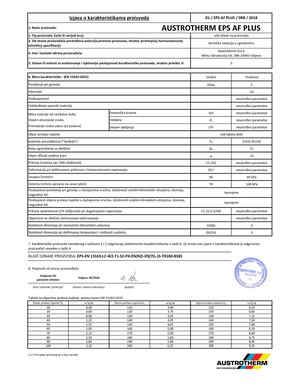 Izjava O Karakteristikama - Austrotherm EPS AF PLUS