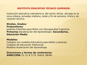 Institución Educativa Técnico Superior