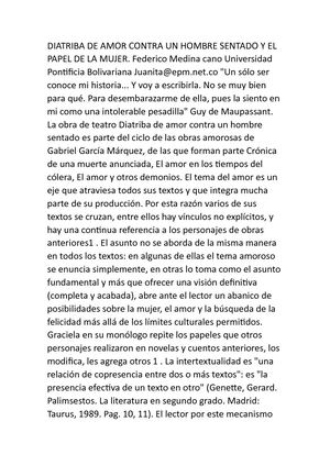 Diatriba De Amor Contra Un Hombre Sentado Y El Papel De La Mujer Direcciones