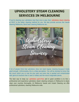 Upholstery Steam Cleaning Services in Melbourne | Upholstery Steam Cleaning Melbourne