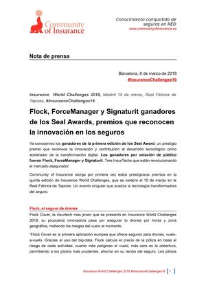 NdP Flock, ForceManager y Signaturit ganadores de los Seal Awards, premios que reconocen la innovación en los seguros