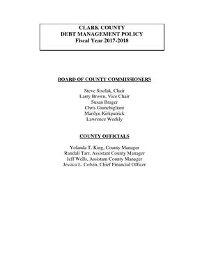 Clark County 2017 Debt Mgmt Policy
