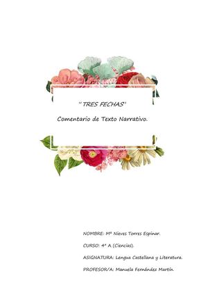 Comentario De Texto Narrativo "Tres Fechas"