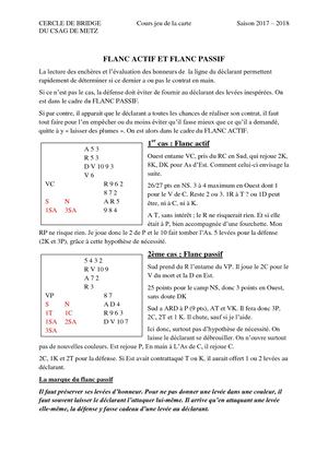 Flanc Actif Et Flanc Passif