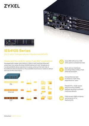 IES4105 Series 2U 5-slot Temperature-Hardened MSAN