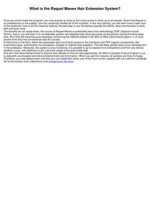 What is the Raquel Manes Hair Extension Program?