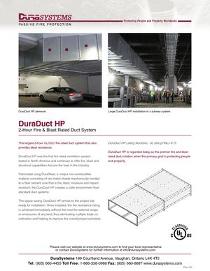 Dura Duct Is Fire Rated Duct System
