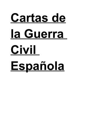 Cartas De La Guerra Civil Española.
