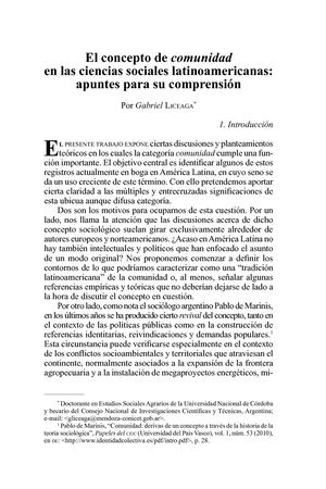 Concepto De Comunidad