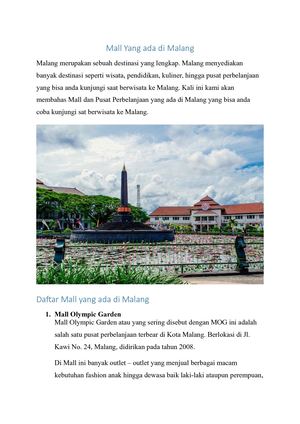 Mall Yang Ada Di Malang