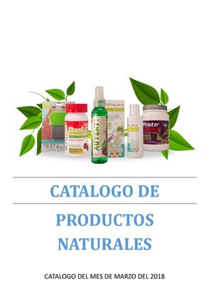 CATALOGO DE PRODUCTOS NATURALES 2018