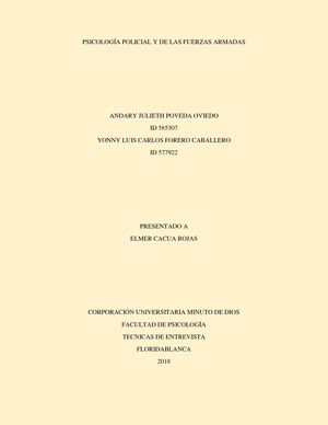 Psicología Policial y de las Fuerzas Armadas.