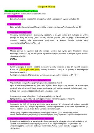 Funkcje I Ich Własności