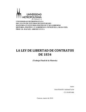 Ley de Libertad de Contratos de 1834