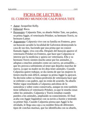El Curioso Mundo De Calpurnia Tate