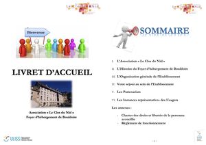 Livret D'accueil Pour Les Usagers Fh Bouldoire 03 18
