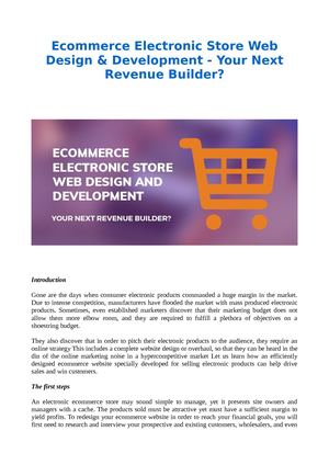 Ecommerce Electronic Store Web Design & Development