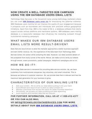 30 IBM Database Users Email List