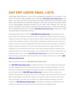32 SAP ERP Users Email Lists