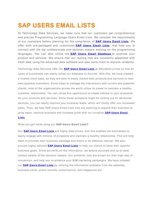 34 SAP Users Email Lists